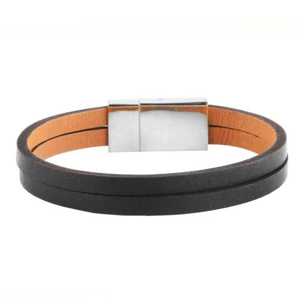 دستبند چرمی آتیس کد I500N2BSLV، Atiss I500N2BSLV Leather Bracelet