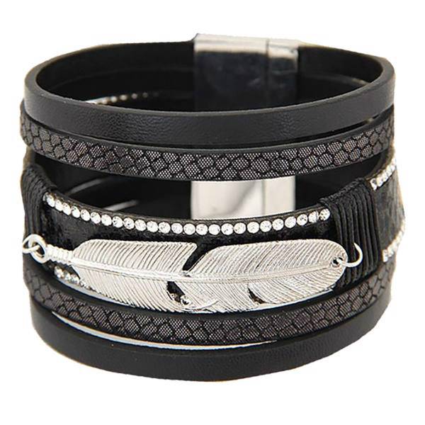 دستبند چرمی الفین مدل el02069، Elfin el02069 Leather bracelet