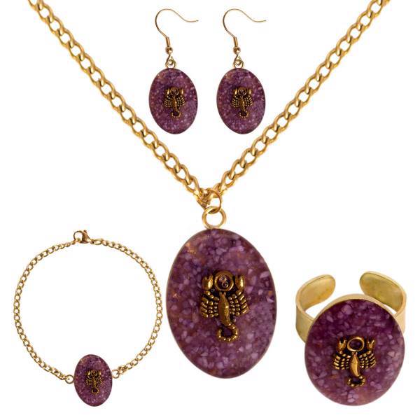 ست برنجی ماه تولد آبان گالری هرمین کد HB08، Hermin Gallery HB08 Brass Half Set