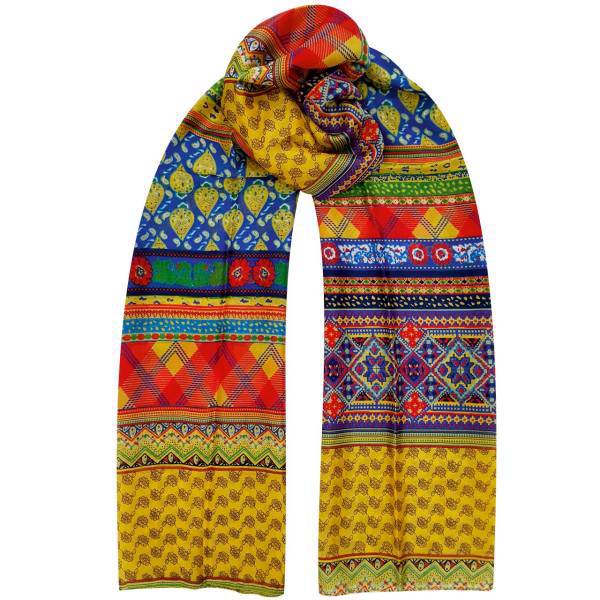 شال حریر ابریشم روشا مدل Happy Colors کد 05