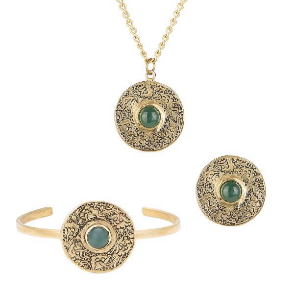 نیم ست برنجی گلناز مدل 01، Golnaz 01 Brass Half Set
