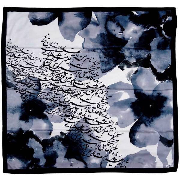 روسری لمیز ساتن ابریشم طرح شعر کد 2300