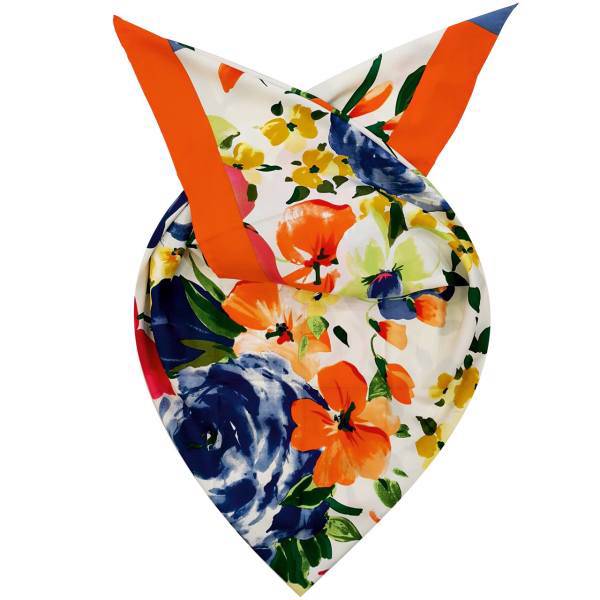 روسری ابریشم روشا مدل Spring Flowers کد 05