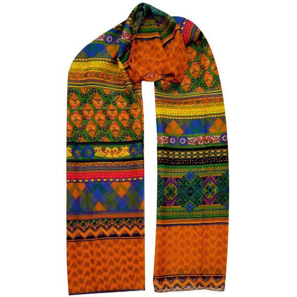 شال حریر ابریشم روشا مدل Happy Colors کد 04