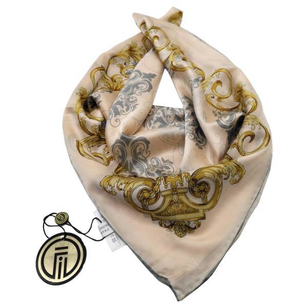 روسری ابریشم دور دست دوز قشنگه مدل GH-rs-005