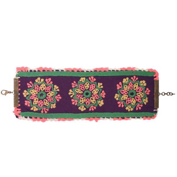 دستبند سوزن دوزی گالری آرژه طرح بنفشه مدل 00-11، Arzhe 11-00 Violet Needlework Bracelet