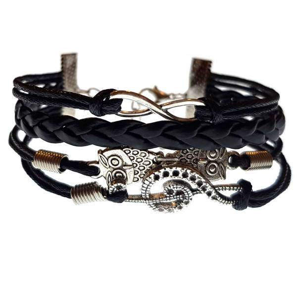 دستبند چرمی الفین مدل el02014، Elfin el02014 Leather Bracelet