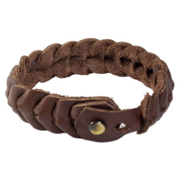 دستبند چرمی امیدا طرح بافت مدل OM02، Omida OM02 Leather Bracelets