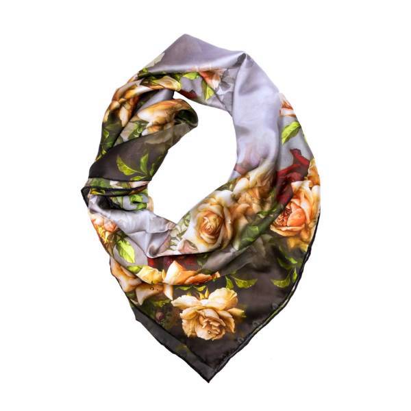 روسری ثمین مدل SA-YELLOW ROSE