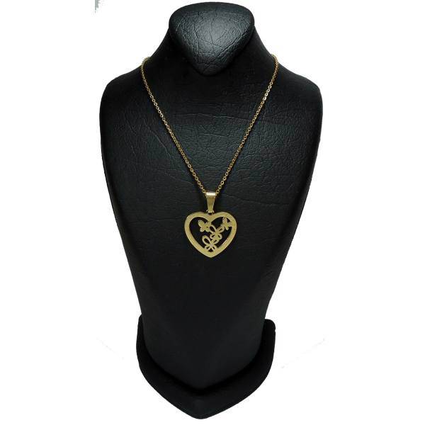 گردنبند آی جواهر طرح قلب و پروانه کد 11417G