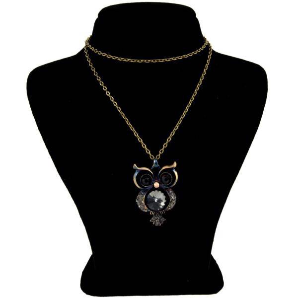 گردنبند بهارگالری مدل جغد نگین دار