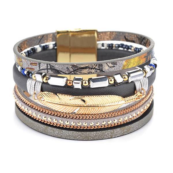 دستبند چرمی الفین مدل el02071، Elfin el02071 Leather bracelet