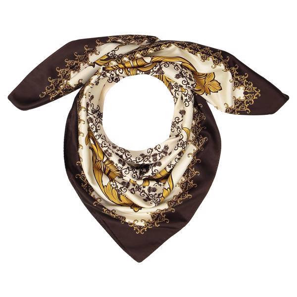 روسری زنانه مدل زرکوب کد 1502، Golden Daha Gold Satin Scarf Code 1502