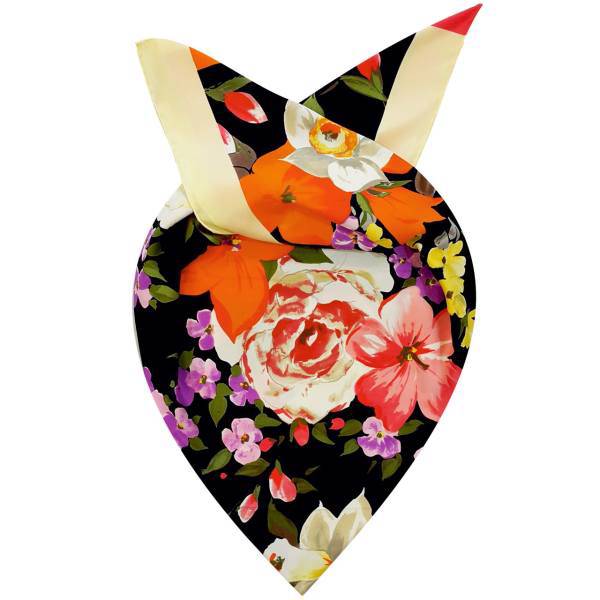 روسری ابریشم روشا مدل Spring Flowers کد 04
