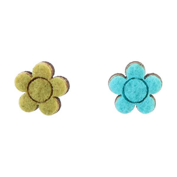 گوشواره چوبی خانه طراحی آرا طرح گل پنج پرکد 195016