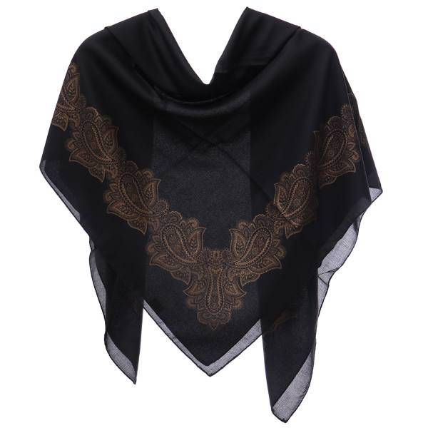 روسری نخی مشکی روژند کد 14_tp-3295