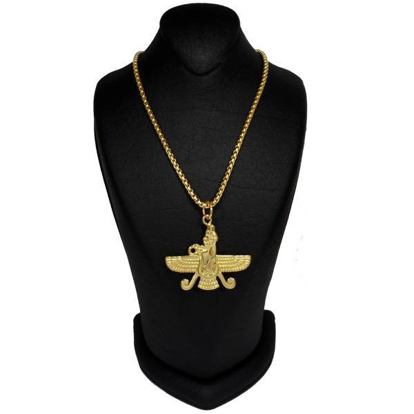گردنبند آی جواهر طرح فروهر کد 11428G