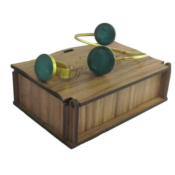 نیم ست مودی سف همراه جعبه ی چوبی مشبک مدل BRASS1