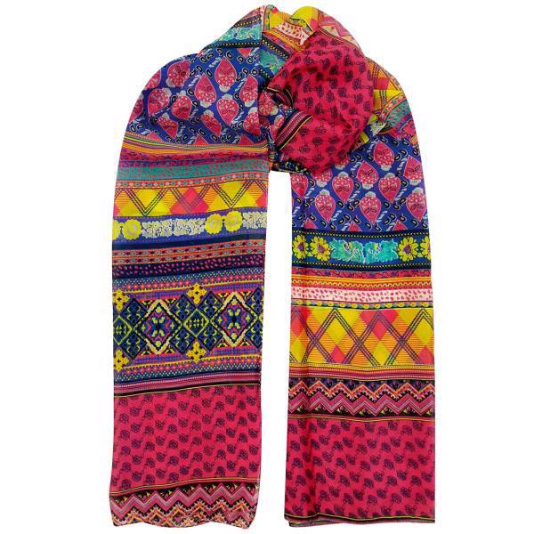 شال حریر ابریشم روشا مدل Happy Colors کد 03