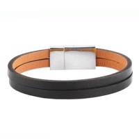 دستبند چرمی آتیس کد I500N2BSLV Atiss I500N2BSLV Leather Bracelet