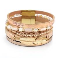 دستبند چرمی الفین مدل el02074 Elfin el02074 Leather bracelet