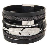 دستبند چرمی الفین مدل el02069 Elfin el02069 Leather bracelet