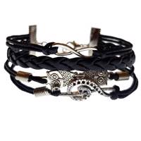 دستبند چرمی الفین مدل el02014 Elfin el02014 Leather Bracelet