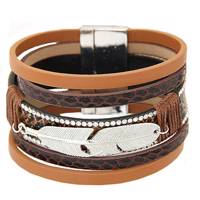 دستبند چرمی الفین مدل el02070 Elfin el02070 Leather bracelet