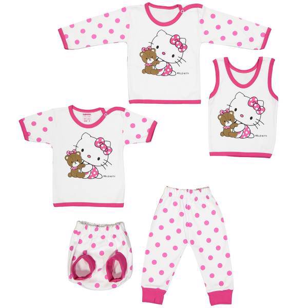 ست لباس نوزادی ندا و ساراگل مدل 1590، Neda And Saragol 1590 Baby Clothes Set