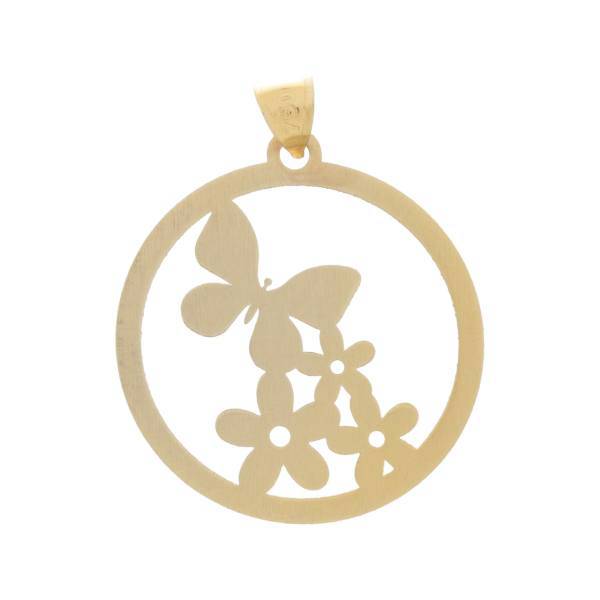 آویز گردنبند طلا 18 عیار رزا مدل N144، Rosa N144 Gold Necklace Pendant Plaque