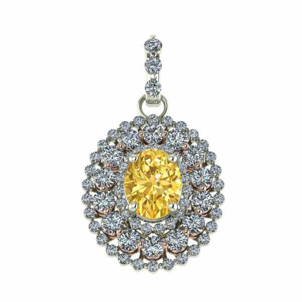 آویز طلا اونیکست مدل 1820 Citrine، Onixset 1820 Citrine Gold Pendant