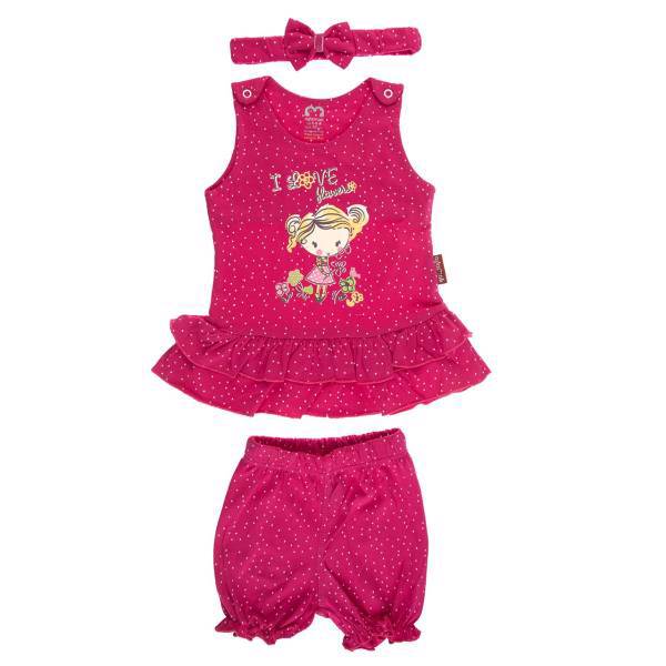 ست لباس دخترانه آدمک مدل 2915001DP، Adamak 2915001DP Baby Girl Clothing Set