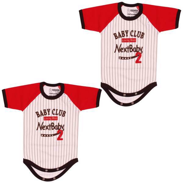 ست زیر دکمه دار آستین کوتاه مدل Baby Club - بسته 2 عددی، Pooshiran Baby Club Under Button With Short Sleeves Set Pack Of 2