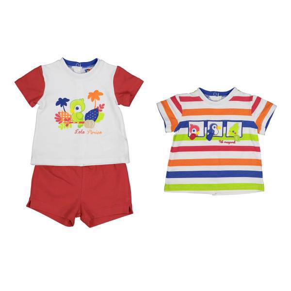 ست تی شرت و شلوارک نوزادی مایورال سه تکه مدل MA 164061، Mayoral MA 164061 Pants For Baby Tshirt and short