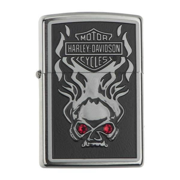 فندک زیپو مدل 28267 HD Skull Red Crystal، Zippo HD Skull Red Crystal 28267 Lighter