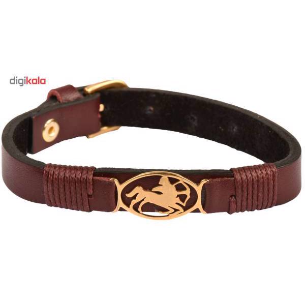 دستبند چرمی کهن چرم طرح تولد آذر مدل BR49-12، Kohan Charm Azar BR49-12 Leather Bracelet