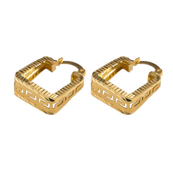 گوشواره طلا 18عیار گالری طلاچی مدل مربع 2، Gold earings