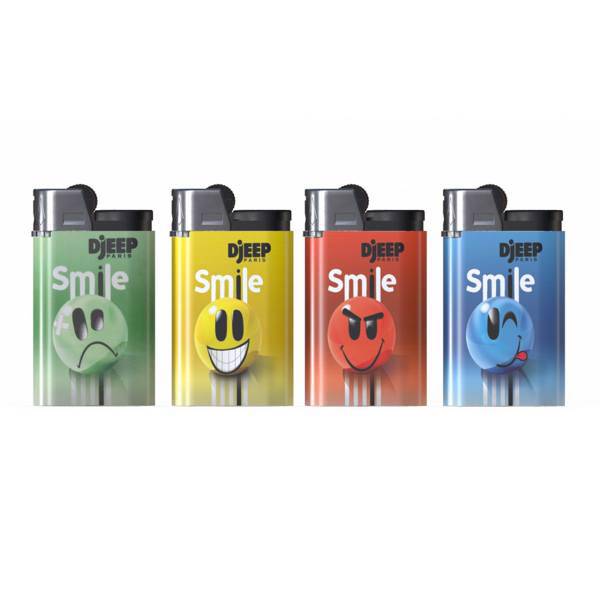 فندک دیجیپ مدل خندان بسته 4 عددی، Djeep Smiley Lighter Pack Of 4