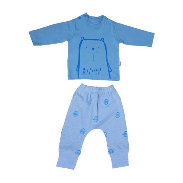 ست لباس پسرانه وان بای وان مدل 1-444، One By One 444-1 Baby Boy Clothing Set