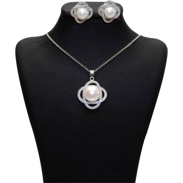 نیم ست نقره شهر جواهر مدل SJS-SE012