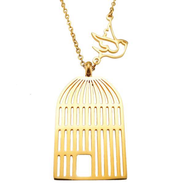 گردنبند شهر شیک طرح پرنده و قفس مدل G126، Shahr Shik G126 Bird And Cage Necklace