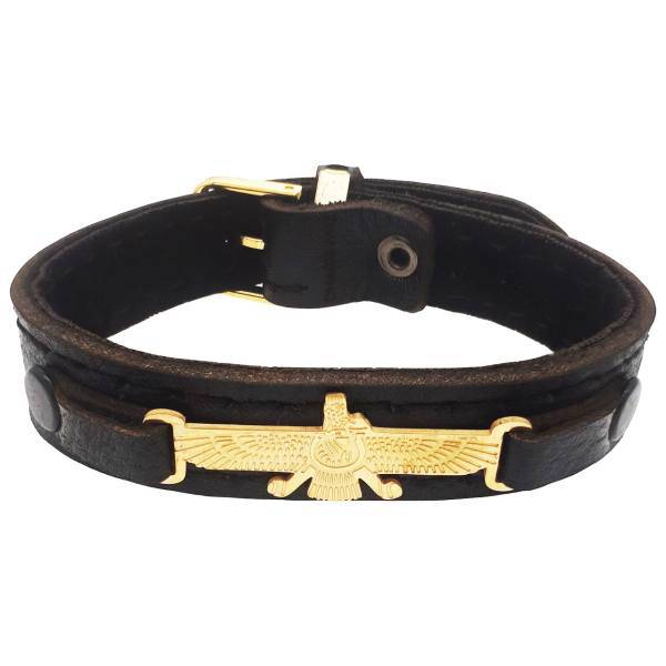 دستبند چرمی شهر شیک طرح فروهر مدل D227، Shahr Shik D227 Farvahar Leather Bracelet