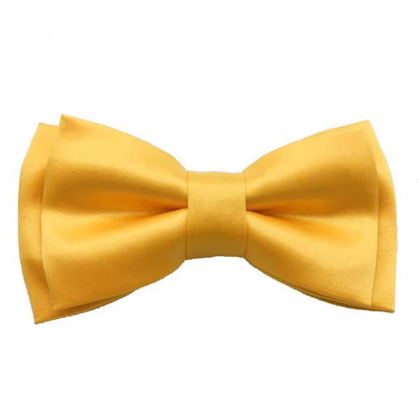 پاپیون ساتن ساده هکس ایران مدل PS-YELLOW، Hextie Simple Yellow Satin Bowtie