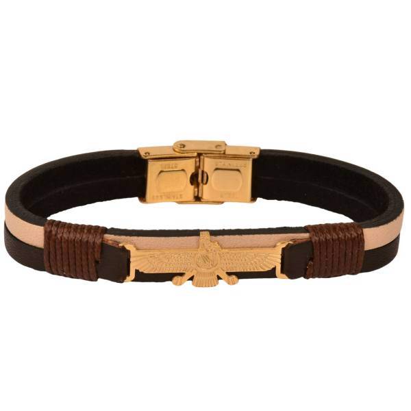 دستبند چرمی کهن چرم طرح فروهر مدل BR35، Kohan Charm Farvahar BR35 Leather Bracelet