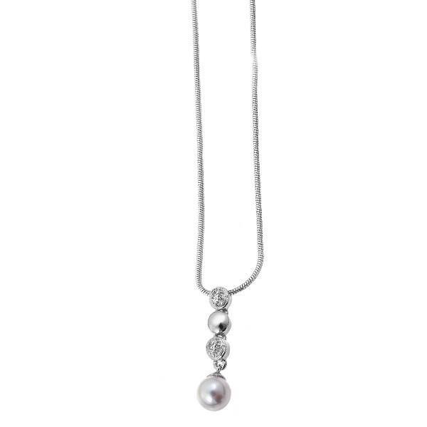 گردنبند کریستال الیور وبر مدل مروارید نرم 8807، Oliver Weber 8807 Soft Pearl Crystal Necklace