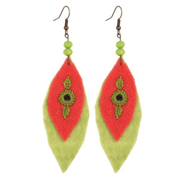 گوشواره سوزن دوزی گالری آرژه طرح بهار مدل 00-17، Arzhe 17-00 Spring Needlework Earring