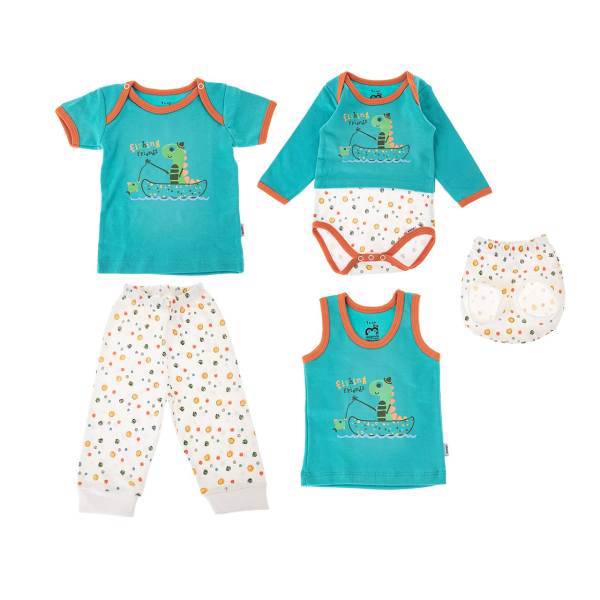 ست لباس نوزادی آدمک مدل 971001، Adamak 971001 Baby Clothes Set