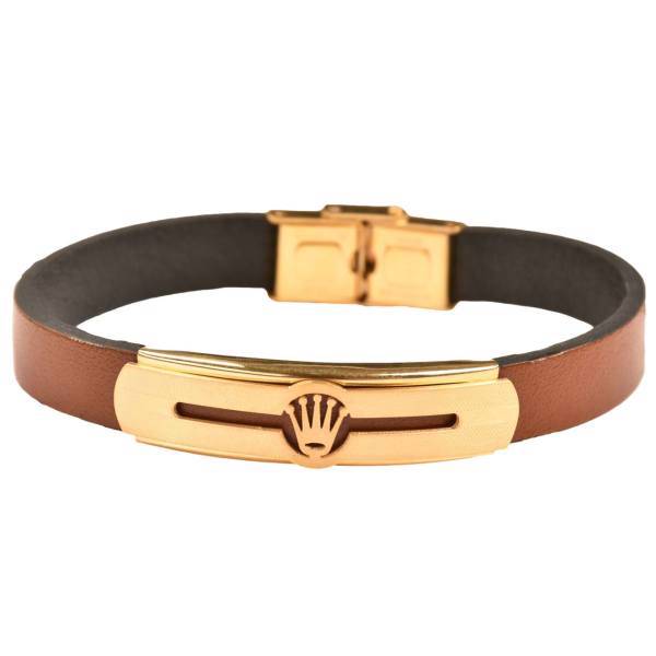 دستبند چرمی کهن چرم طرح تاج مدل BR101-1، Kohan Charm Crown BR101-1 Leather Bracelet