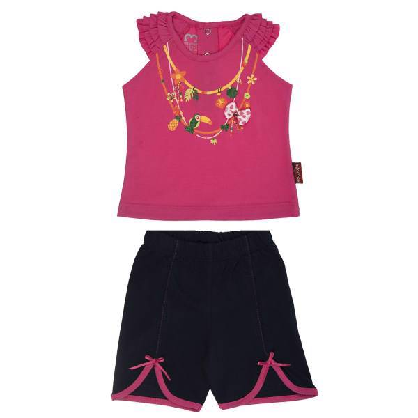 ست لباس دخترانه آدمک مدل 2320001R، Adamak 2320001R Baby Girl Clothing Set