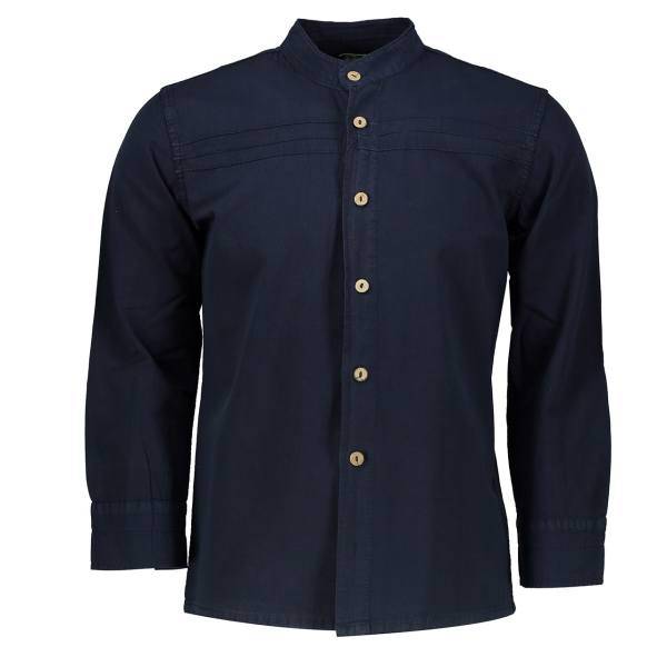 پیراهن دکمه دار سرمه ای ایلیاف طبیعی پخش ملودی، 155 Long Sleeve Shirt For Men